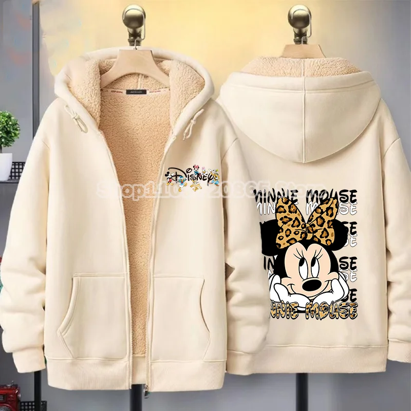 ميكي ماوس لامب سترة الخريف الشتاء ديزني الكرتون أنيمي معطف مريح دافئ مقنعين الرجال النساء زوجين مقنعين البلوز هدية #5
