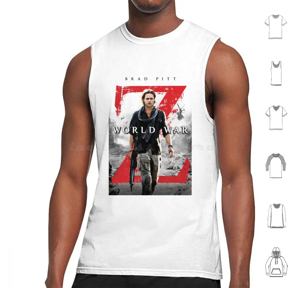 Man Carrying War Z Sniper Tank Tops Vest Sleeveless Cover Movies Good Wadaks World Classic Funny Retro Slou Style Film