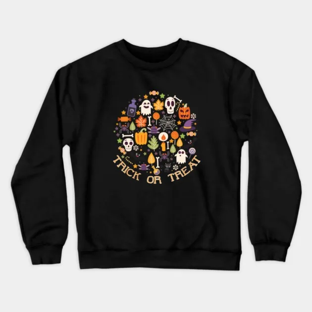 

Autumn Winter Cotton Crew Neck Sweatshirt with Playful Halloween Graphic Great Pick for Enthusiasts Festive and Quirky Fashion