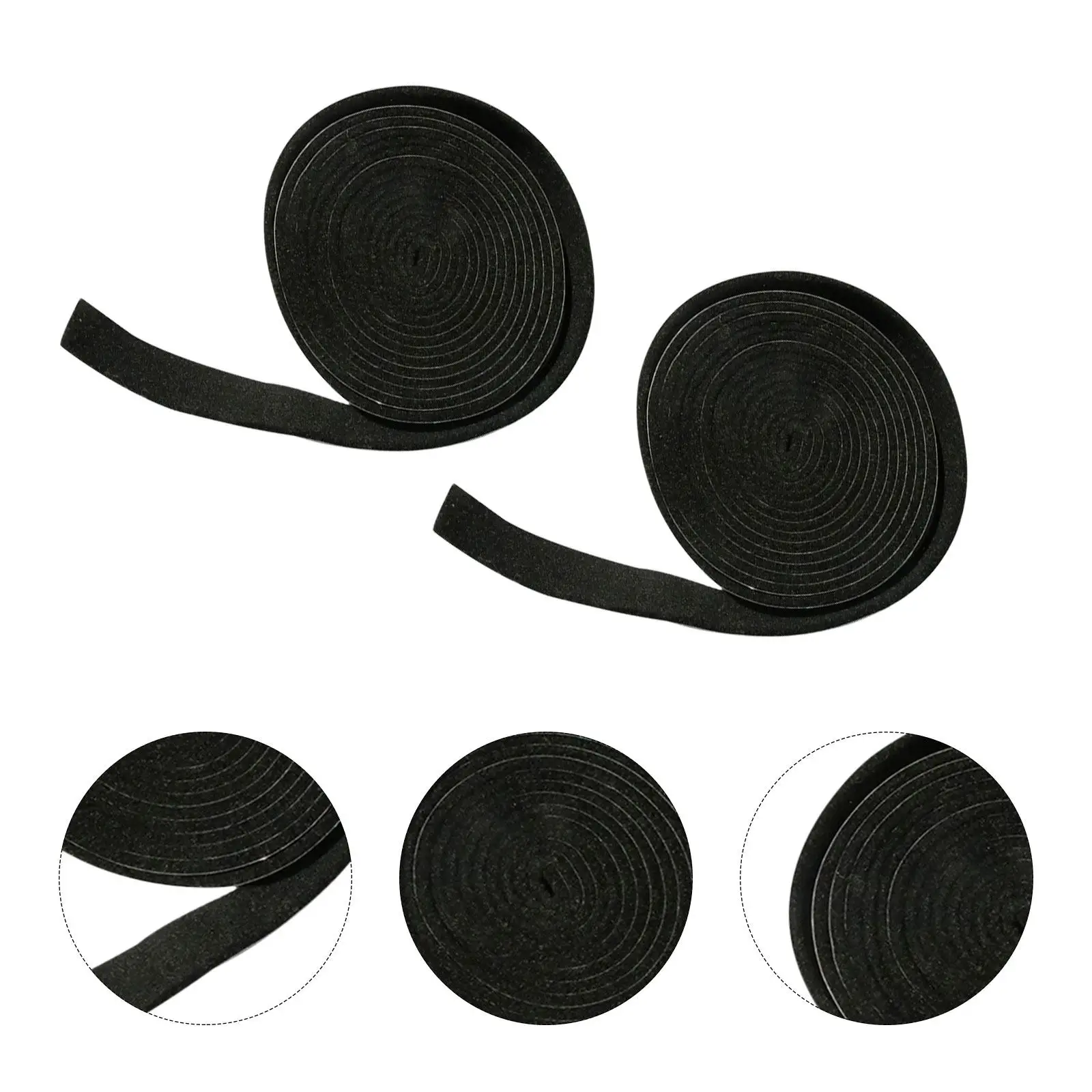 2Pcs Self-Adhesive Felt Strip High Temperature Resistant Black Furniture Protector Scratch Noise Reduction Sealing Strip