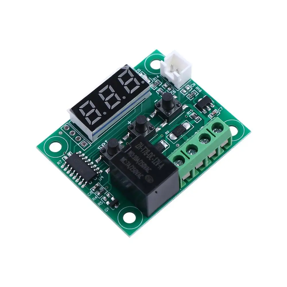 Módulo duplo controlador de temperatura regulador sensor interruptor controle temperatura display led digital termostato w1209