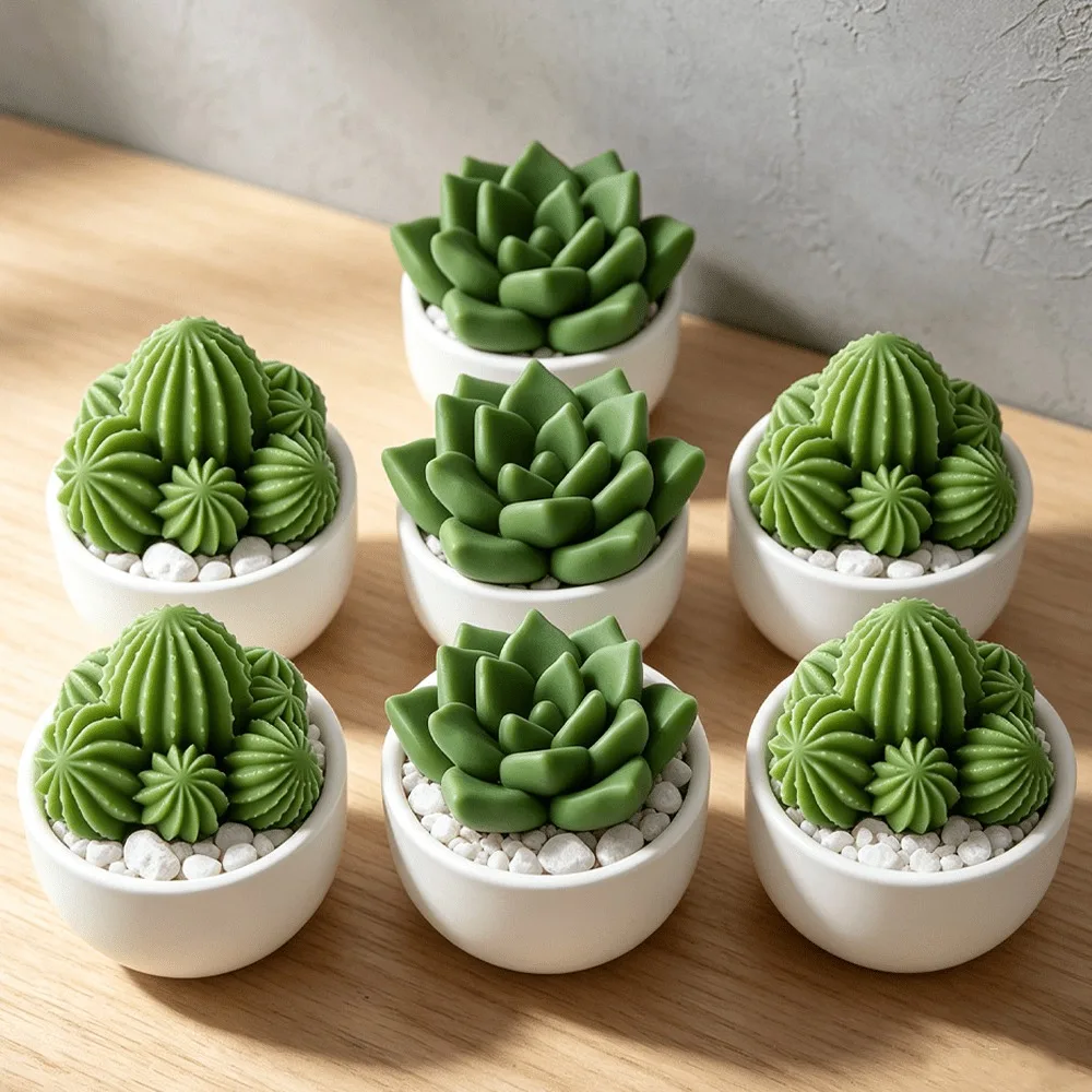 2-teiliges Set Sukkulenten-Blumen-Silikonform für Kerzen, Pflanzenform, Werkzeug für Seifen- und Harzherstellung, DIY-Dekoration, Geschenk für Hochzeit, Geburtstag, Party – Detail 5