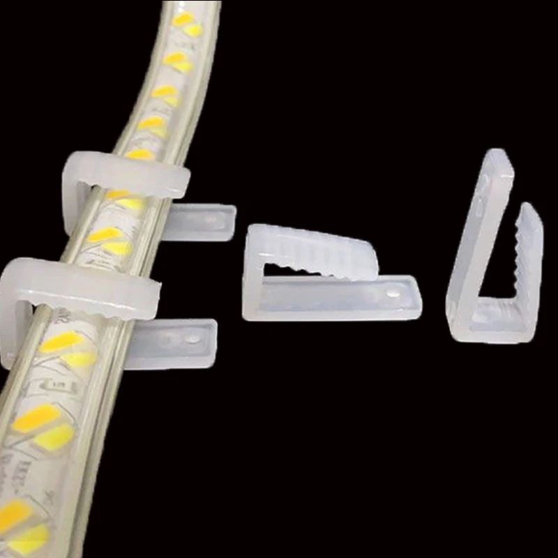 12V 24V 110V 220V 8-20mm Led Connector Fix Clips Plastic Accessories For RGB 5050 2835 Neon Strip Light Mounting Fixing on Wall
