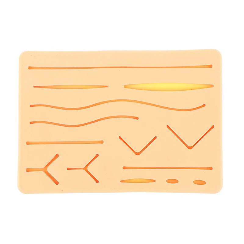 قابلة لإعادة الاستخدام الجراحية الطبية الممارسة الصدمة محاكاة الجروح التدريب نموذج تعليمي خياطة عدة وسادة سيليكون وهمية الجلد خياطة