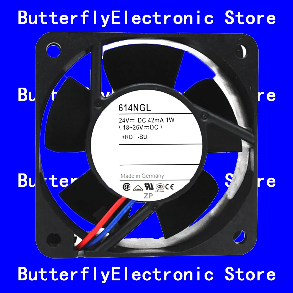 

NEW ORIGINAL 614NGL 614 NGL 24VDC 1W COOLING FAN 6025 6CM 60*60*25MM