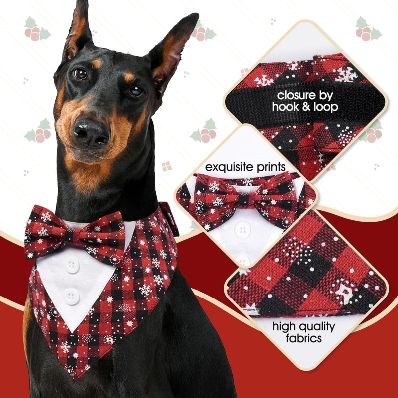 

Pet Bib Dog Bandana Magic Fastener For Triangle Scarf For Wedding Tuxedo Christmas Independence Day Celebration