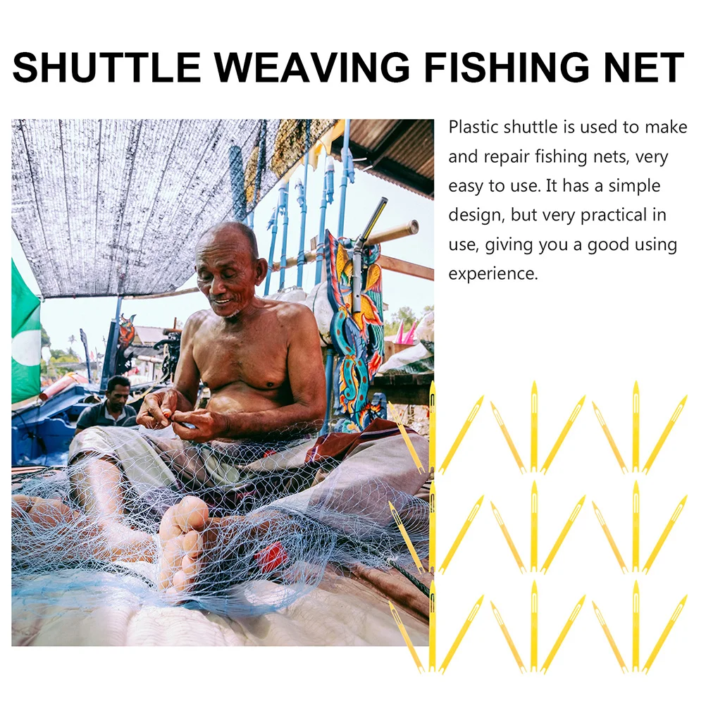 

40pcs Fishing Net Mending Shuttles Repair Kit Plastic Needles Tools Weaving Loom Meshing durable portable fishing lovers