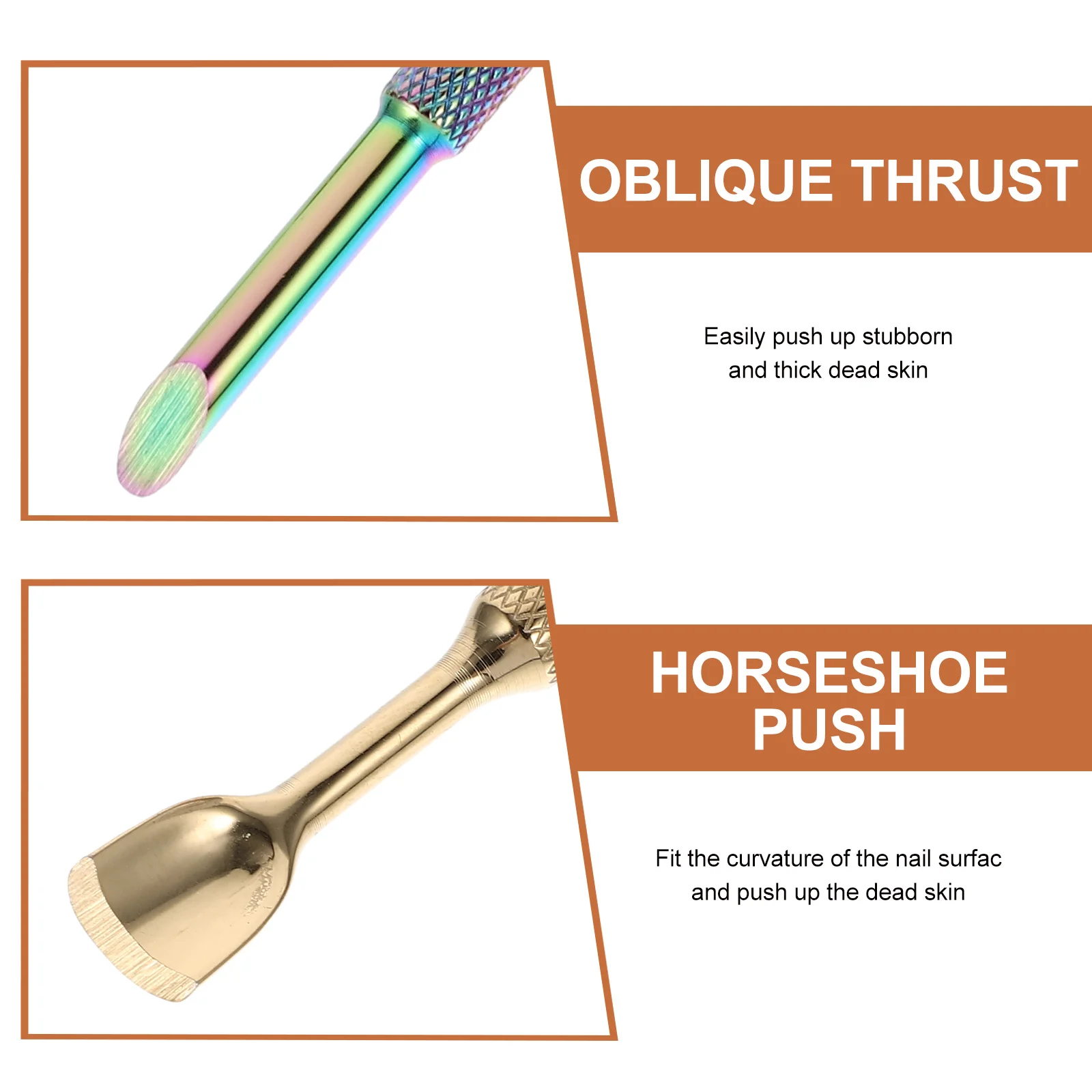 2Pcs Edelstahl Nagel Werkzeuge Häutchen Pusher Dead Skin Remover Maniküre Pediküre Nagel Reinigung Werkzeug Metall Häutchen Reinigung