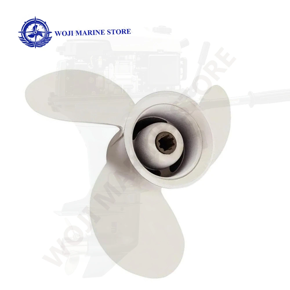 Propeller 683-45941-00-El 9 1/4 X 12 For Yamaha 9.9-15Hp Aluminum 8 Spline Teeth Boat Engine