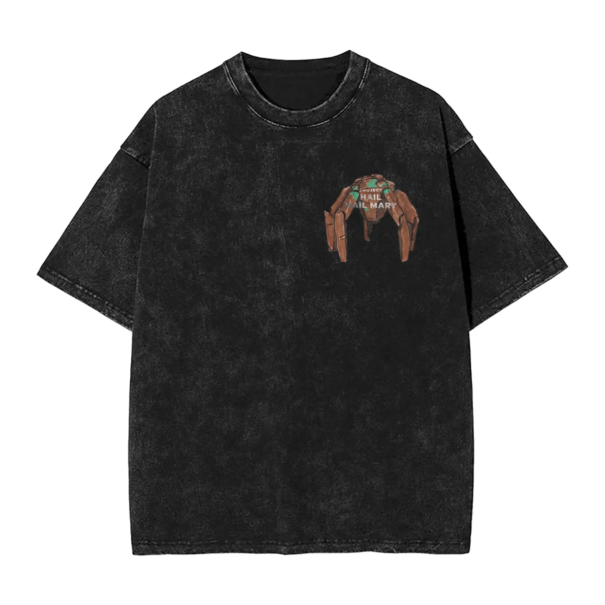 Rocky Project Hail Mary Movie Washed T Shirt Man  Y2K Retro Cotton T-Shirts Summer O Neck Hip Hop Tees Design Oversize Clothes