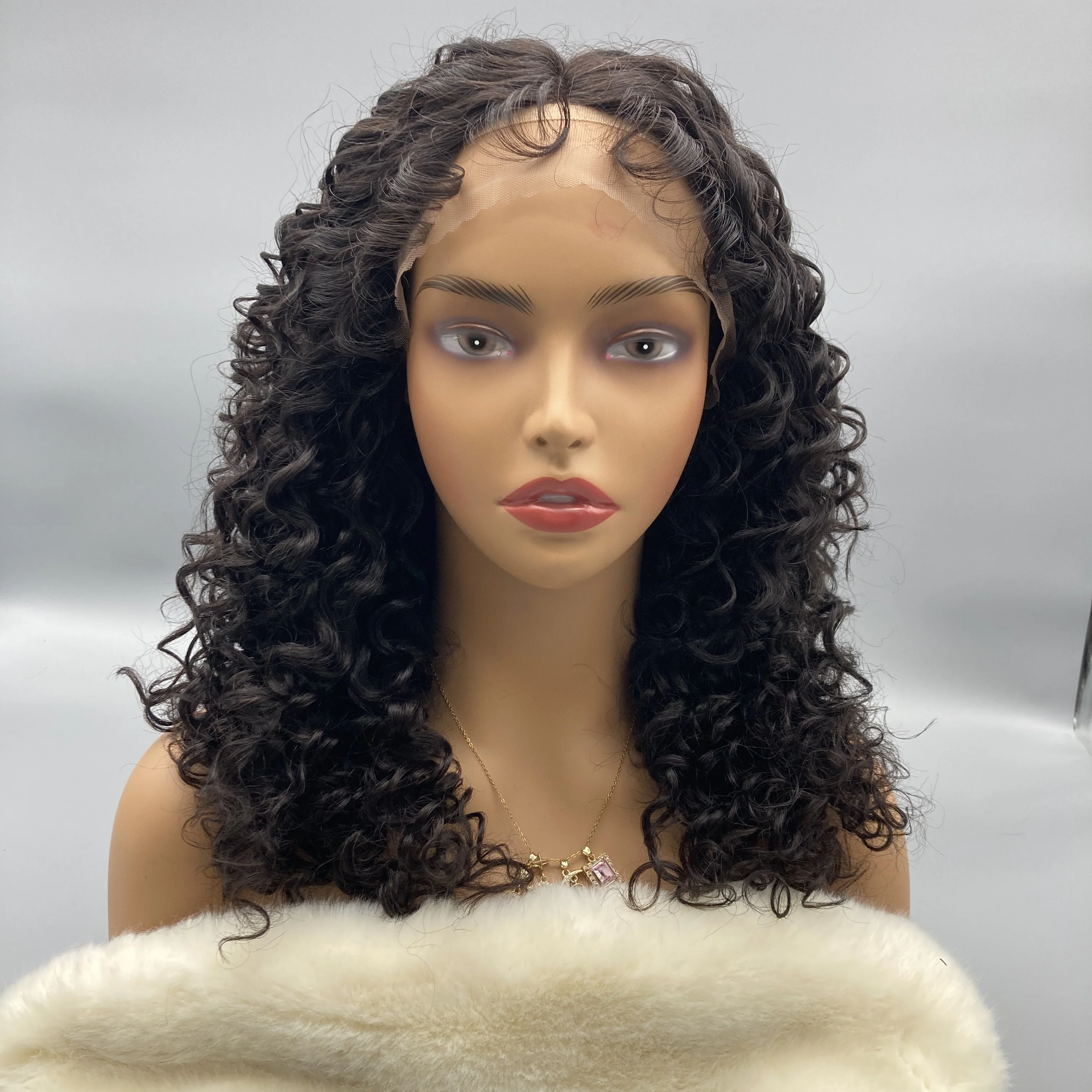 Monika Wig India Curly  Hair Glueless T Part Lace Long Wig Ombre Color 150% Density Colored Human Hair  Gilrs Wigs For  Women