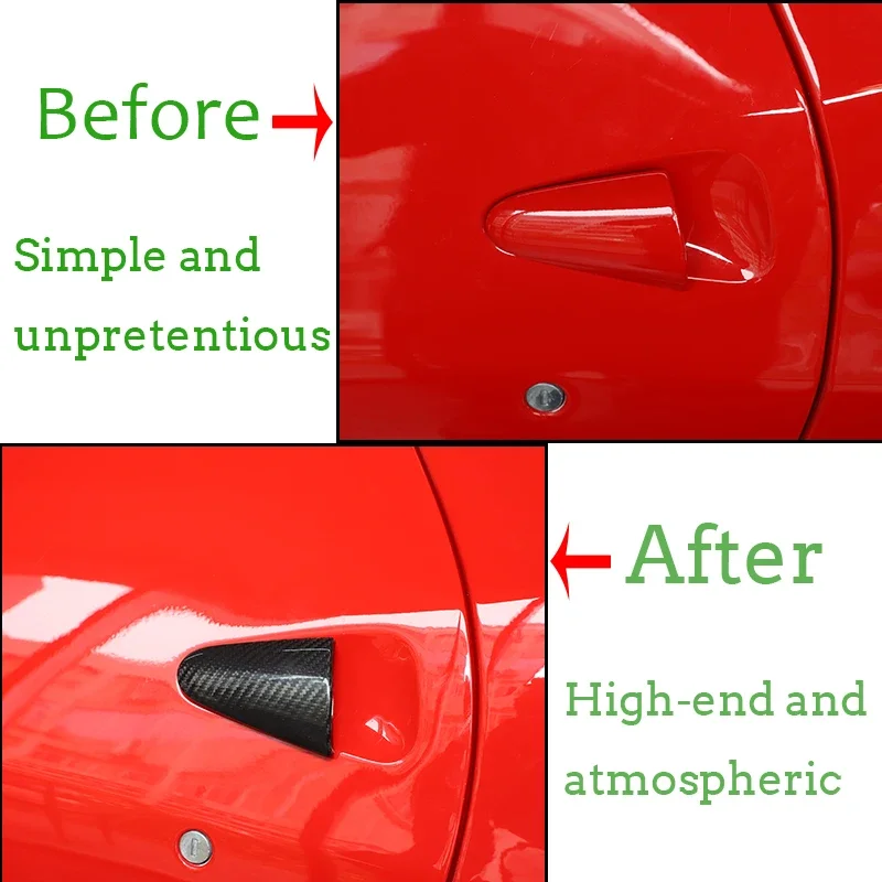 

True carbon fiber Door handle cover panel trim decoration For use with Ferrari 458 Italia 458 Spider 458 Speciale F142 2011-2016
