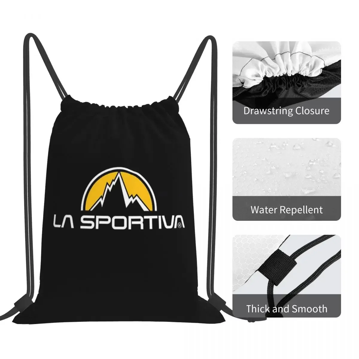 La Sportiva Merch mochila multifunción con cordón, bolsa de artículos diversos con bolsillo, bolsa de libros para viaje y escuela