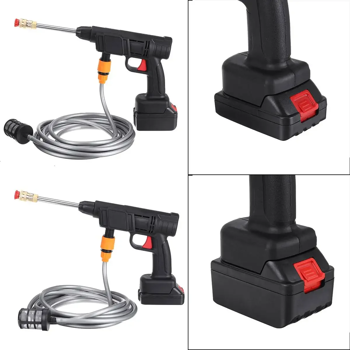 Durable 70Bar 1500W Wireless High Pressure Car Wash Washer Gun 50000mah Foam Generator Water Gun Spray Cleaner for Makita 18V Ba