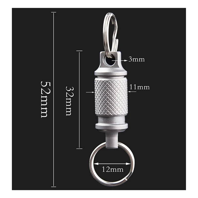 Titanium Quick Release Keychain,Detachable Key Ring Pull Apart Keychain,Key Holder Accessory 360-Degree Rotation