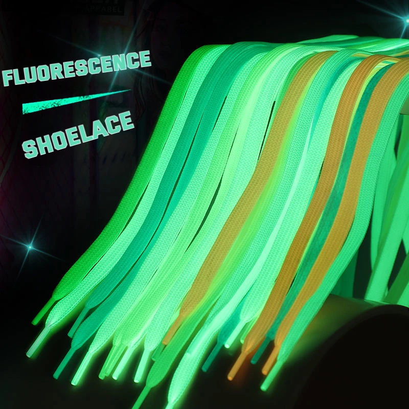 1 Pair Luminous Shoelaces Flat Sneakers Shoelaces for Men Women Basketball Shoes Fluorescent Luminescent Colorful Children Laces