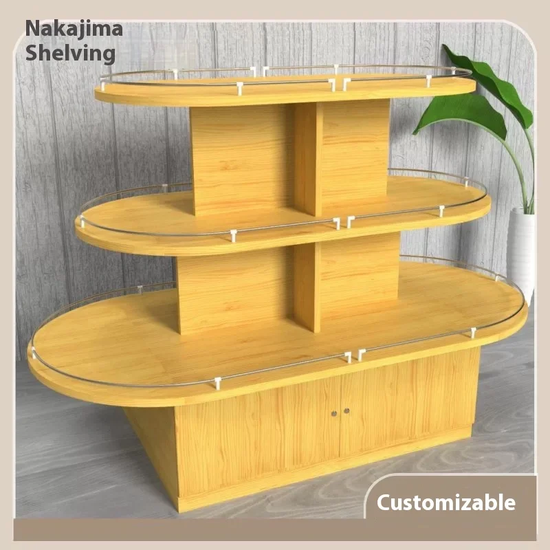custom.Nakajima Wood Display Table Supermarket Stacking Display Rack Cosmetics Stationery Mother Store Promotional