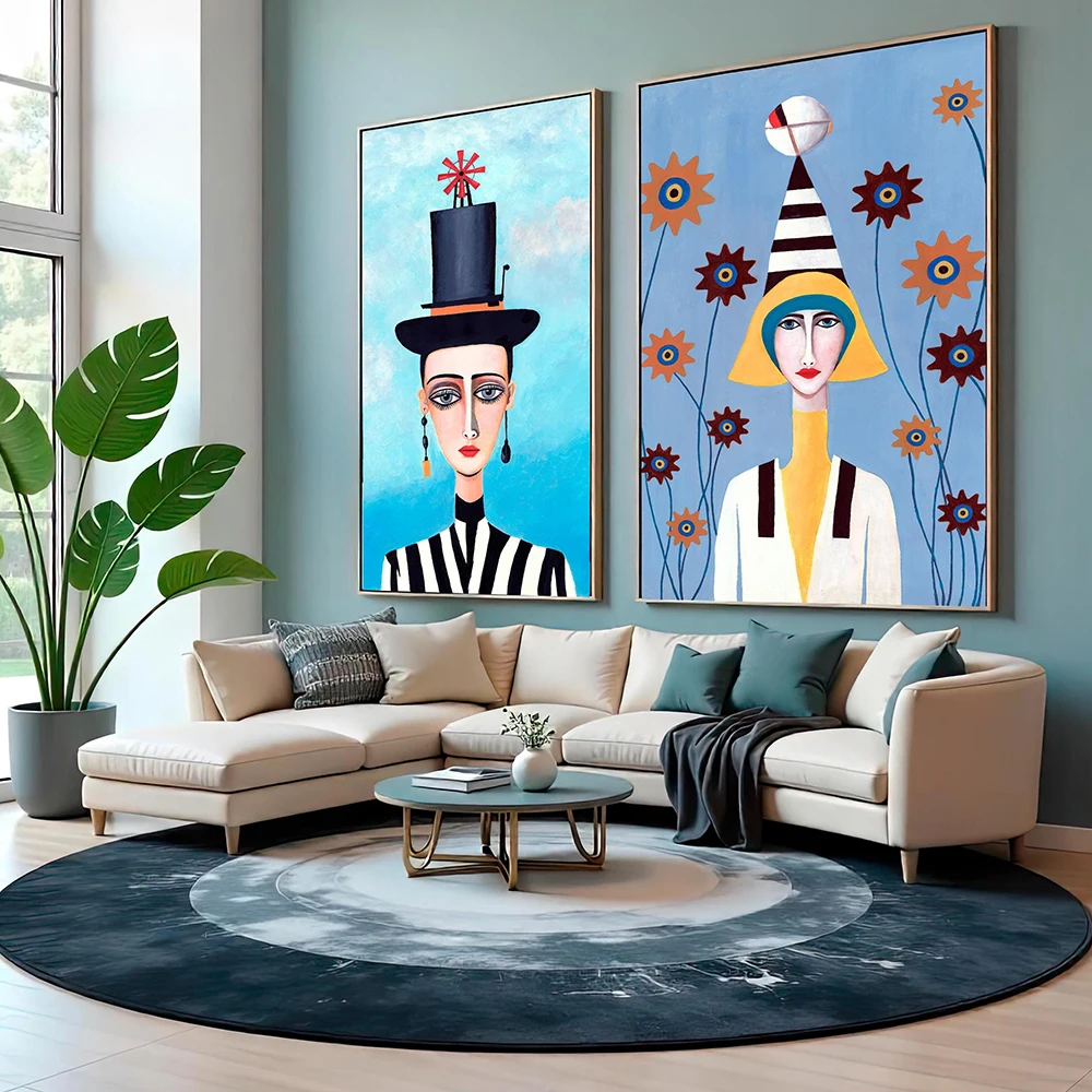Modern Surreal Fashion Art Line Female Posters Abstract Modigliani Style Long Neck Female Portrait Canvas Painting Home Decor