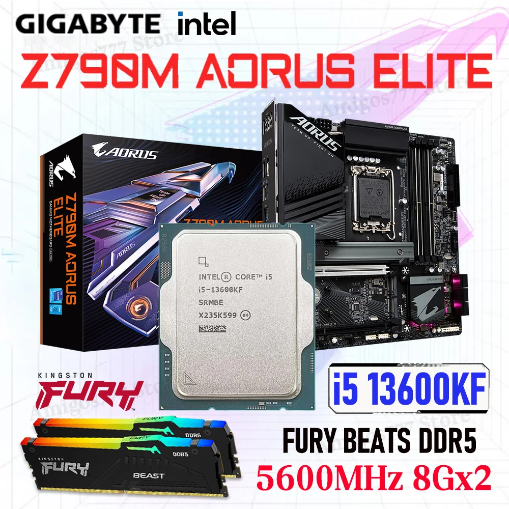 

Intel Core i5 13600KF LGA1700 CPU Combo With Gigabyte Z790M AORUS ELITE DDR5 Intel Z790 Motherboard Suit DDR5 Memory 16GB RAM