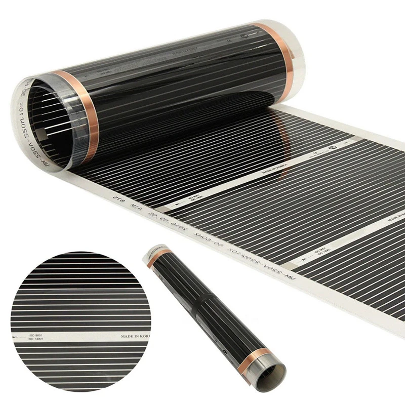 220V 50cm Width Electric Heating Film Infrared Underfloor Foil Warming Mat Living Room Heating Systems Parts Heating Foil Mat