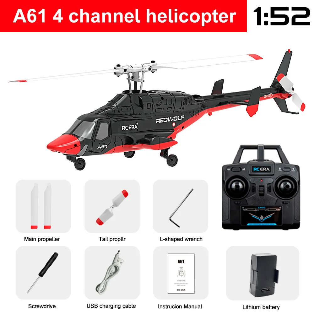 RC ERA A61 Airwolf Helikopter 4CH Optische Stroom Positionering 1/52 6 as Gyro 10 Min Strijdtijd 120 M Bell222 Afstandsbediening Vliegtuig