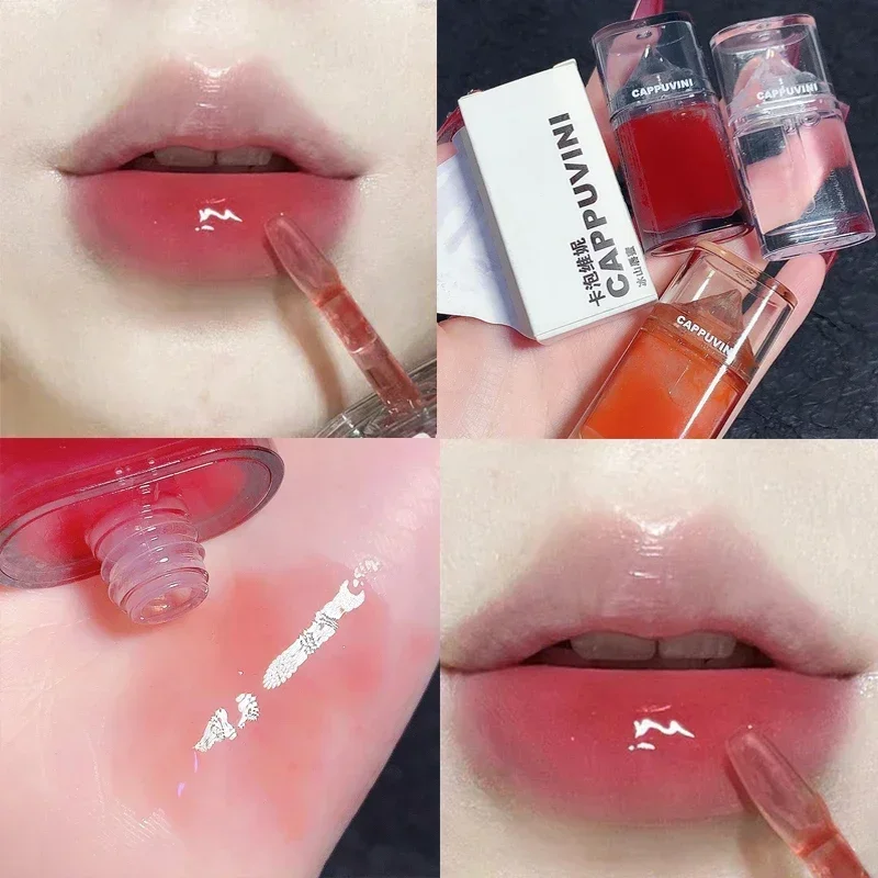 Cappuvini Ice Mountain Lip Gloss Crystal Jelly Moisturizing Lip Glaze Waterproof Non-Stick Liquid Lipstick Lips Makeup Cosmetics