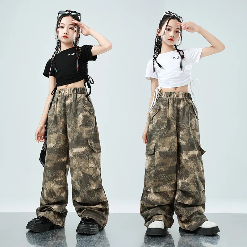 Ropa de actuación de baile de Jazz para niñas, conjunto de ropa de baile callejero para niños, espectáculo de caminar para niñas, Hip Hop, tendencia de Jazz