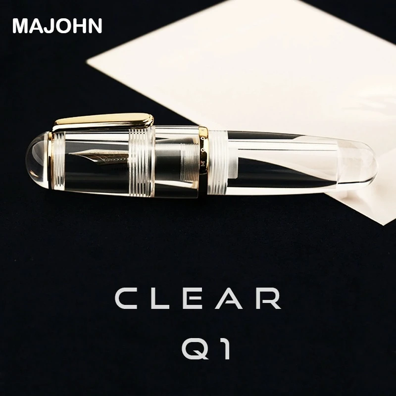 

MAJOHN Q1 Short Cute Fountain Pen Hand Ledger Fine Pointed Pen EF F Writing Small Fat Pen School Office Supplies Stationery