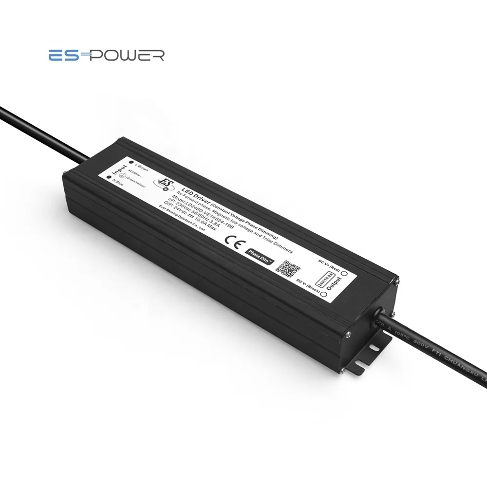 

ES LED Driver 120VAC 24VDC 240W Triac Dimmable LED_Driver 240W 24V waterproof IP67 LED Driver