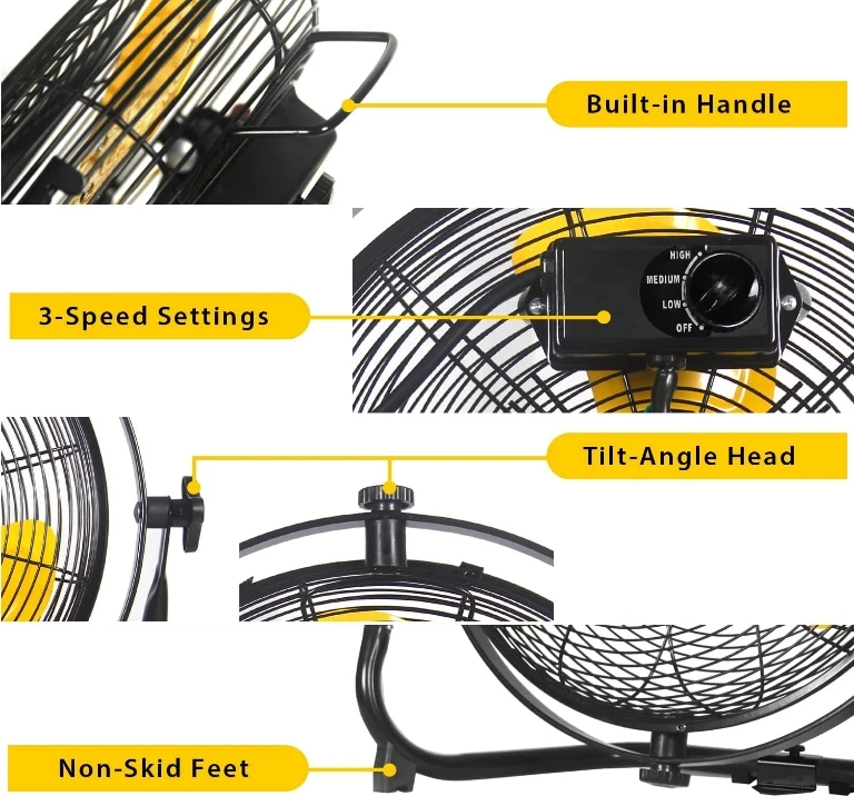 Ventilador de parede de pista de alta velocidade, 2 em 1, 14 Polegada, comercial, residencial, academias, clubes, oficina