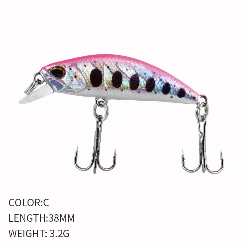 2024 Hot 38 mm 3,2 g Mini Sinking Minnow Angelköder Jerkbaits Peche Kunstköder Wobbler Köder für Forellenbarsch Karpfenangeln