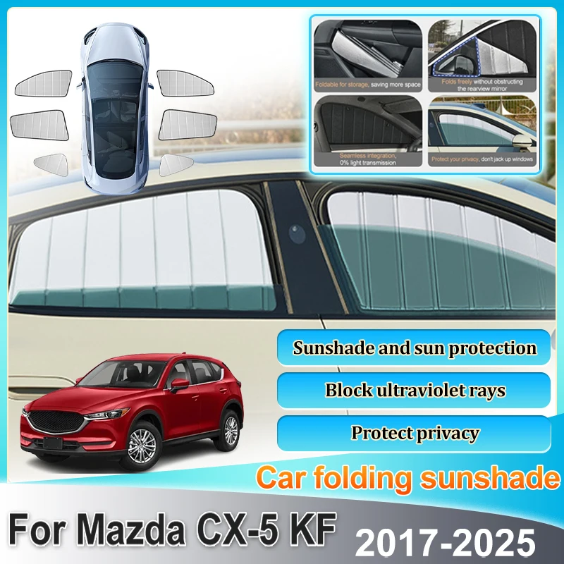 Car Sun Visor Cover For Mazda CX 5 Body Kit KF 2017-2025 Foldable Windows Sun Shade Shade Sunscreen Sunshades Auto Accessories