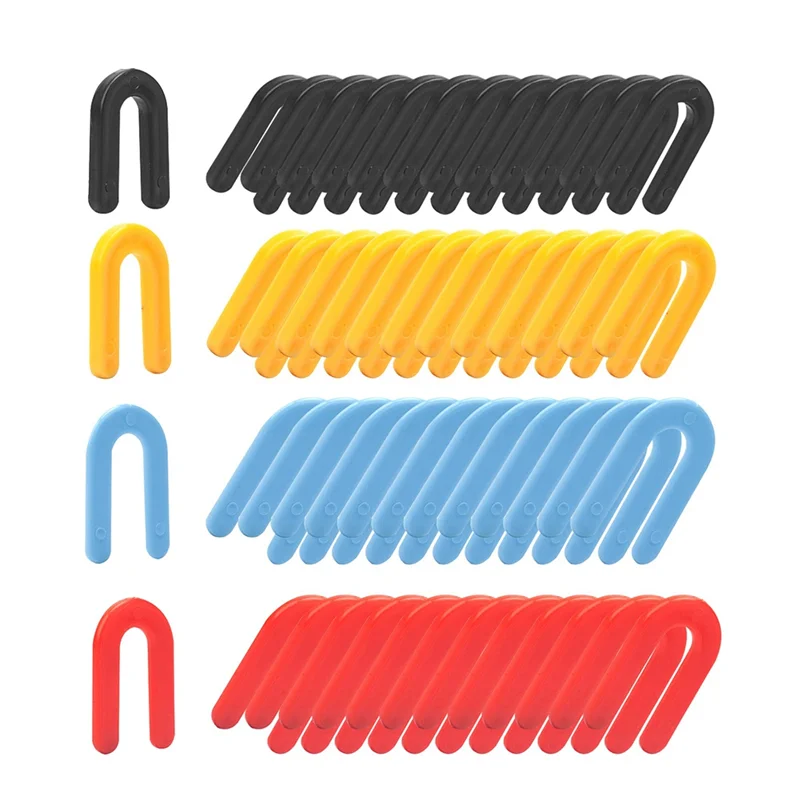 AT16 400PCS Plastic Shims Structural Horseshoe U Tile Blue 1/16 inch, Red 1/8 inch, Yellow 3/16 inch, Black 1/4 inch