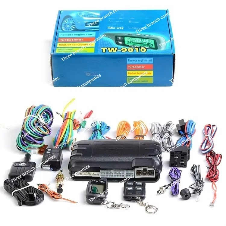 Automotive electronic two-way car alarm system with remote starter alarm car system