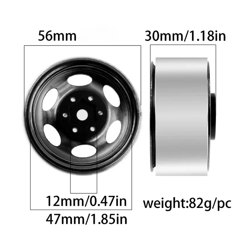 

Комплект из 4-х дисков RC Rims 1.9 дюйма с бедлоком и ступицами для радиоуправляемых краулеров 1:10 Axial SCX10 II 90046, SCX10 III, AXI03007, TRX4, D90