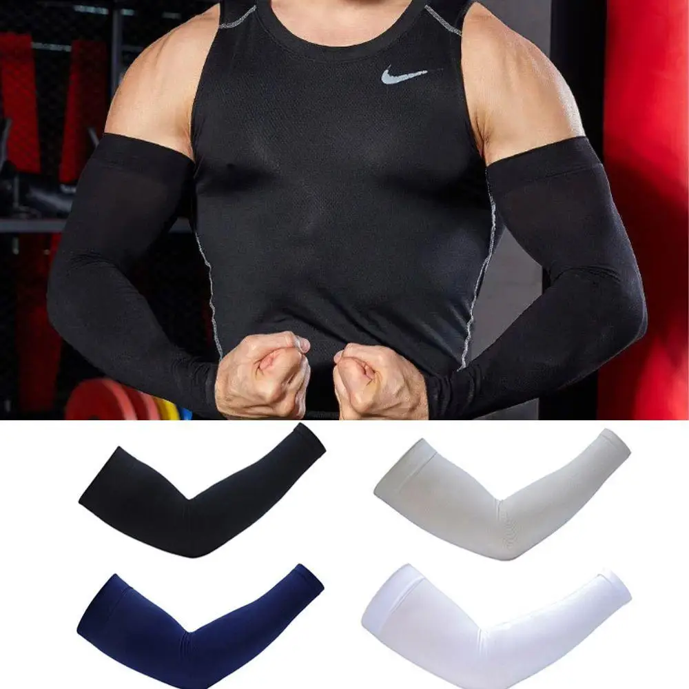 Hot 1 คู่ Unisex Sun Protection แขนแขนครีมกันแดดวิ่งบาสเกตบอลขี่จักรยานแขนแขน Breathable Cooling แขนครอบคลุม