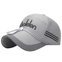 Summer Baseball Cap with Windproof Rope Extended Brim Adjustable Fishing Hat Outdoor Sports Baseball Cap with Reflective Strips