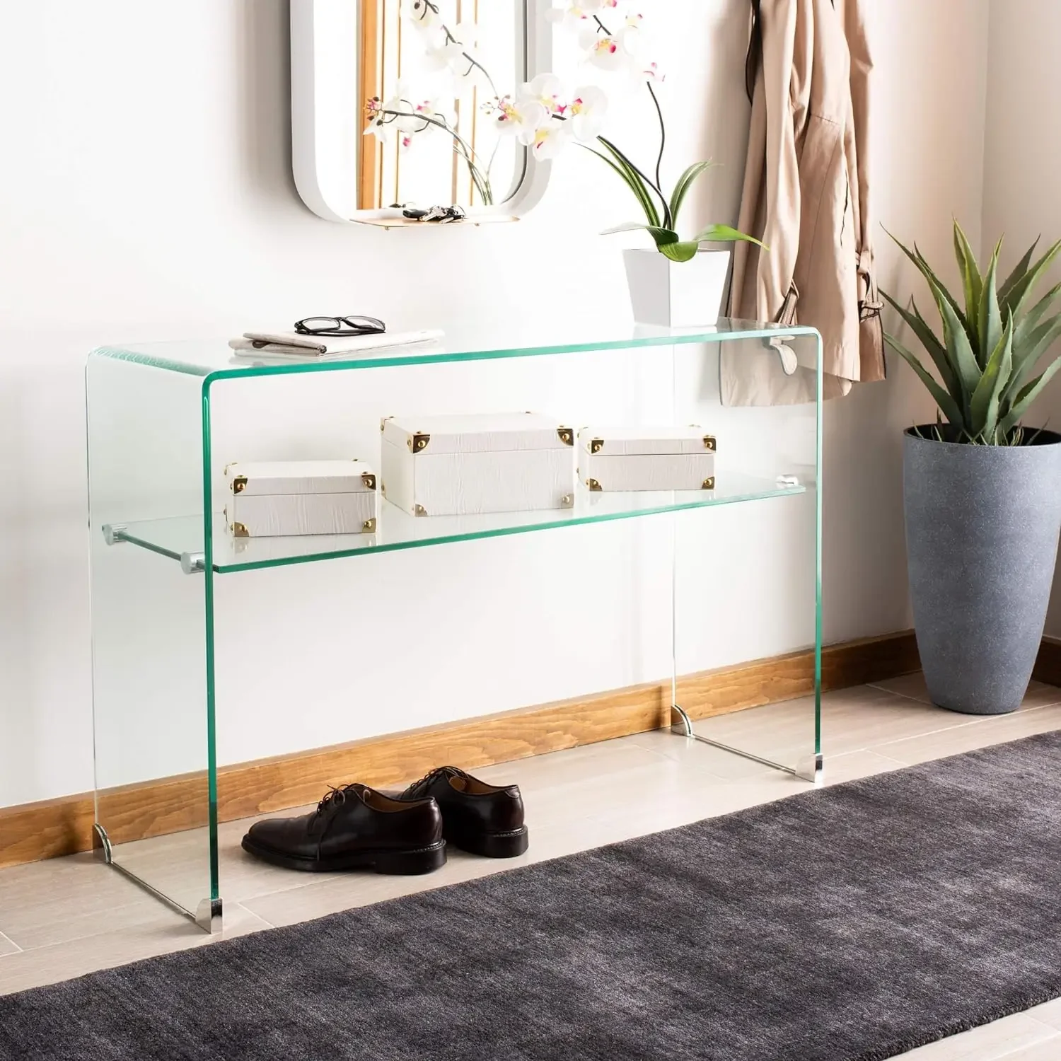 Home Collection Hollis Clear Console Table Visit the Safavieh Store