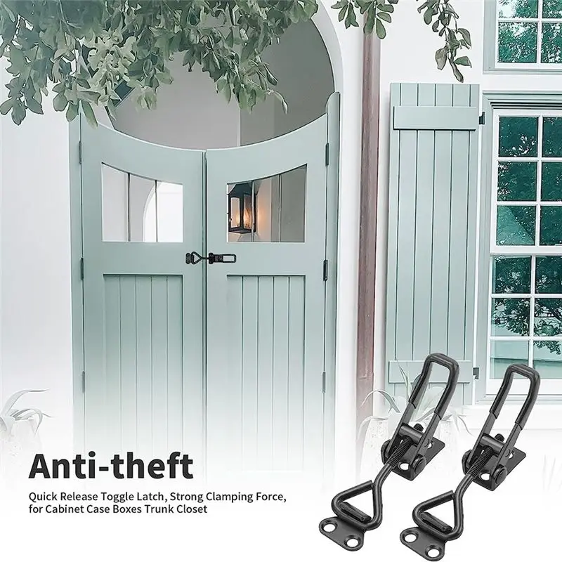 A04G-6 Pack Toggle Clamp Latch 100KG Holding Capacity 4001Pull Latch Clamps,Adjustable Quick Release Hasp Clamps