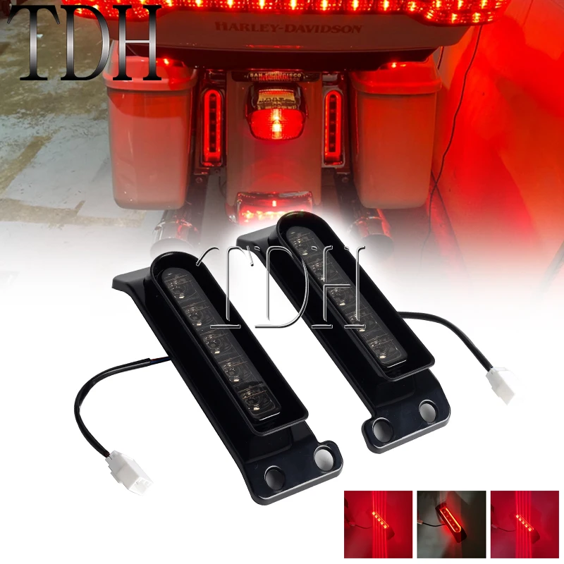 

Auxiliary LED Run/Brake/Turn Lamps for Harley FLHTCU Rear Fender Light FLHTK Saddlebag Side Light FLTRU 14-up FLHR Electra Glide