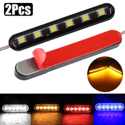 1/2Pcs 6 LED 12V Strobe Light Strip for Car Motorcycle LED Medium Grid Flash Warning Emergency License Lamp Car Moto Accessories