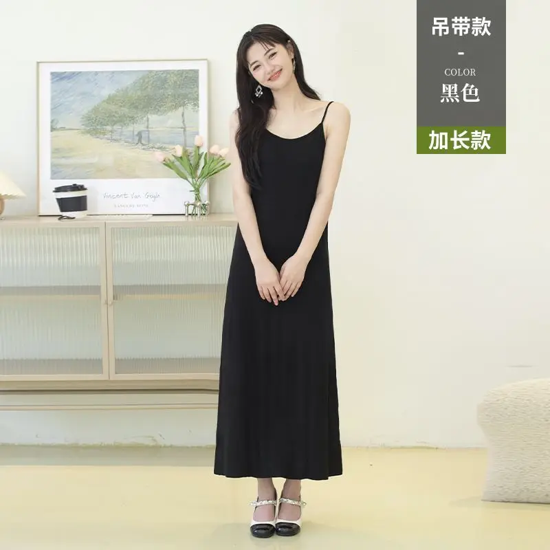 woman Modal camisole dress women 2026 summer new item interior bottom vest dress black stylish dress long skirt female dresses
