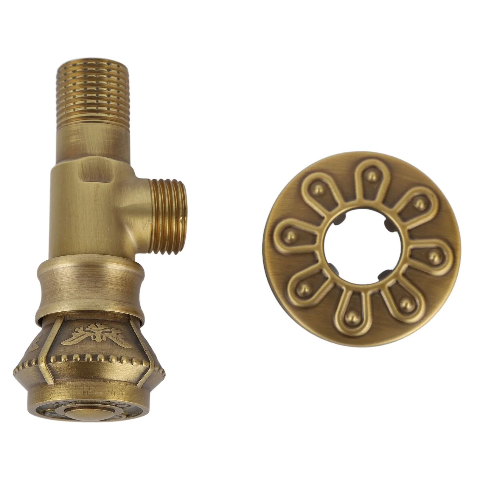 Angle Valve Vintage European Style Brass Cold Hot Water Stop Valve for Water Sink Bathroom Toilet Kitchen