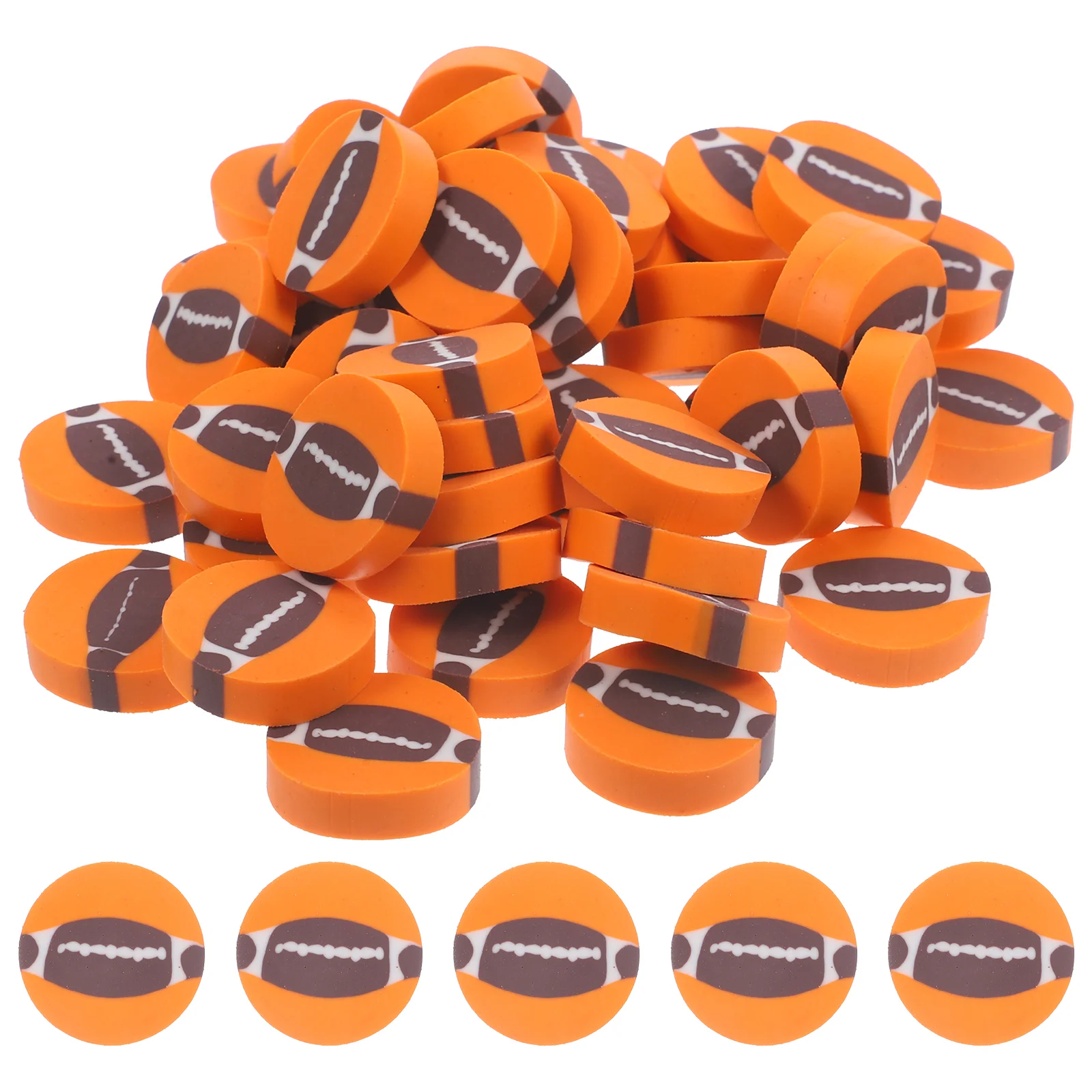 50 Pcs Ball Eraser Painting Erasers Baseball Assorted Food Pencil Mini Sport Daily Use Wear-resistant Stationery Child