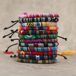 12Pcs Nepal Ethnic Bohemia Rope Bracelet For Women Colorful Fabric Fil Tissu Bracelet For Men Wristbands Daily Wear Jewelry