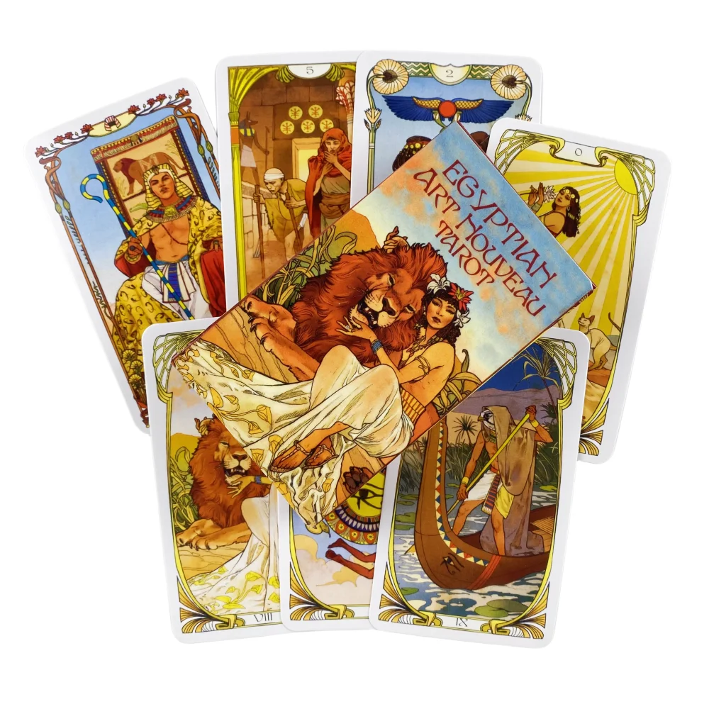 Carte dei tarocchi di Nouveau di arte egiziana A 78 Deck Oracle English Visions divinazione Edition Borad Playing Games