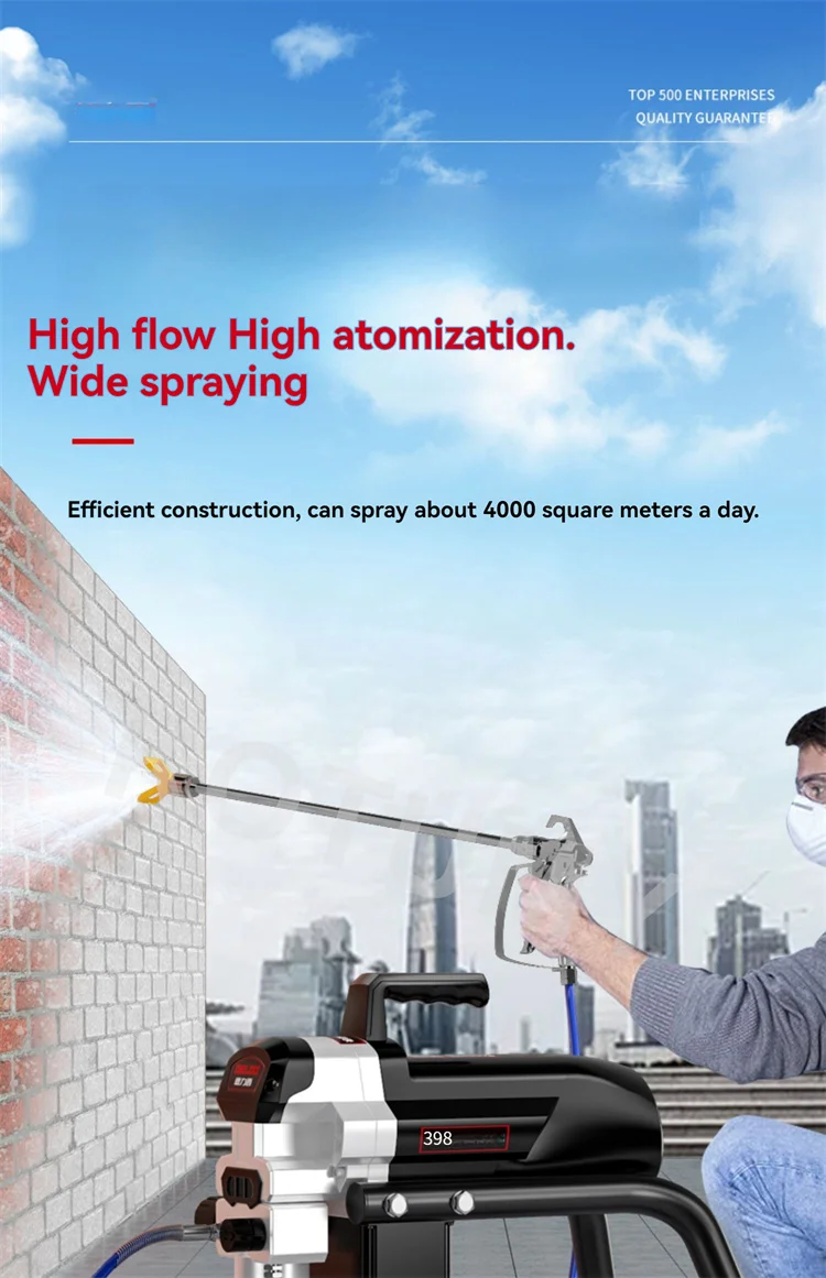 398 Plunger Type Painting Tool 2600W Electric Airless Spraying Sprayer Machine Latex Paint Wall Painter Spray