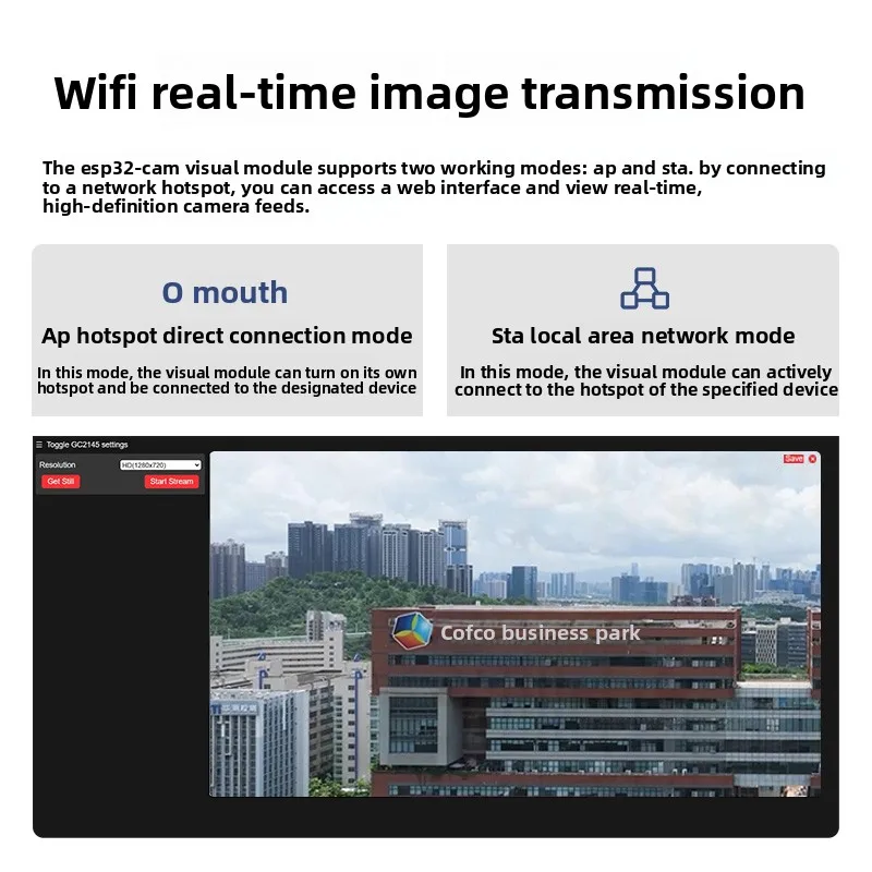 ESP32 Vision Recognition Module-WiFi Real Time Image Transmission IIC/Serial Open-Source Sensor AI Smart Camera for DIY Projects