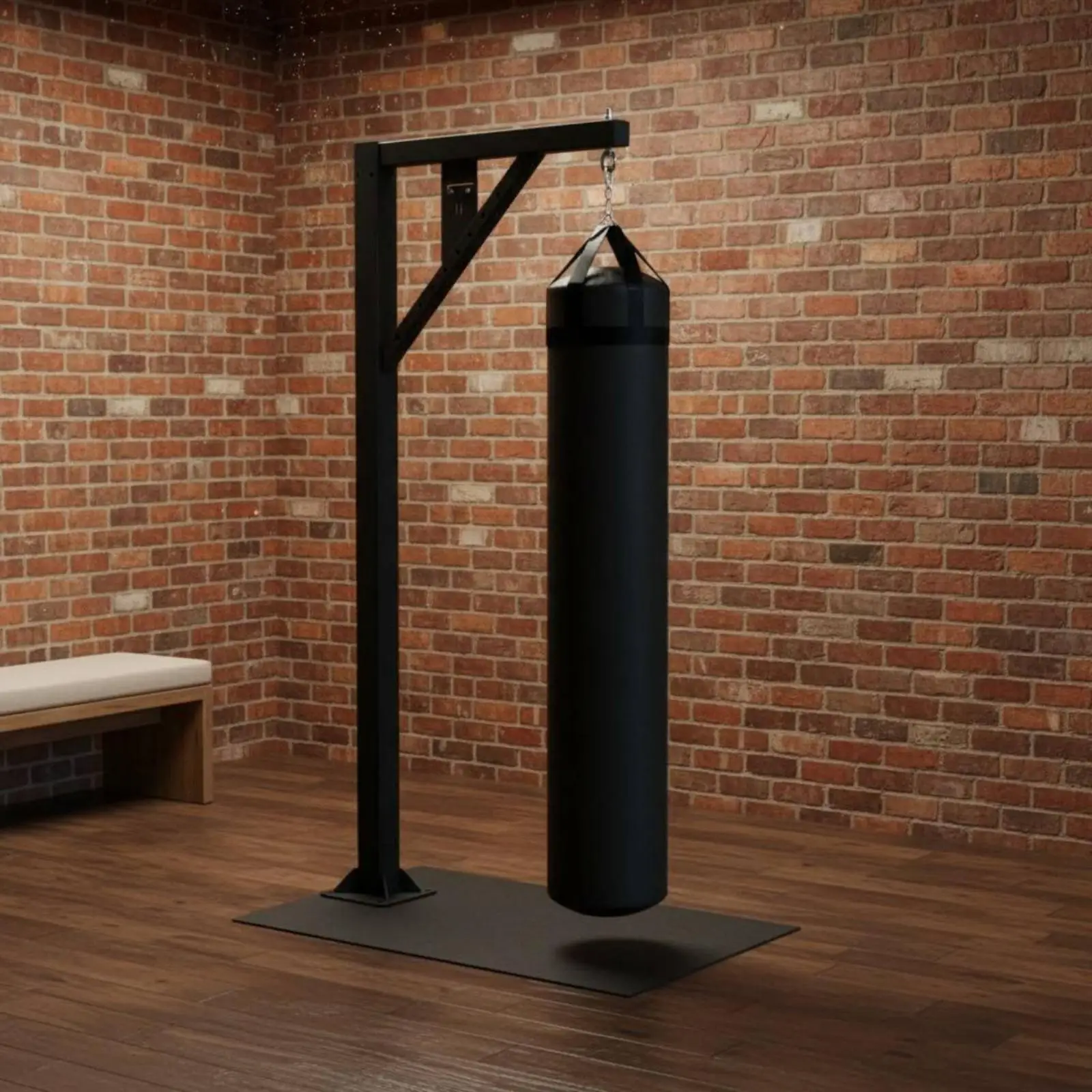 Space Efficient Punching Equipment Stand Steel Frame Freestanding Heavy Bag Holder for Indoor Gym Use