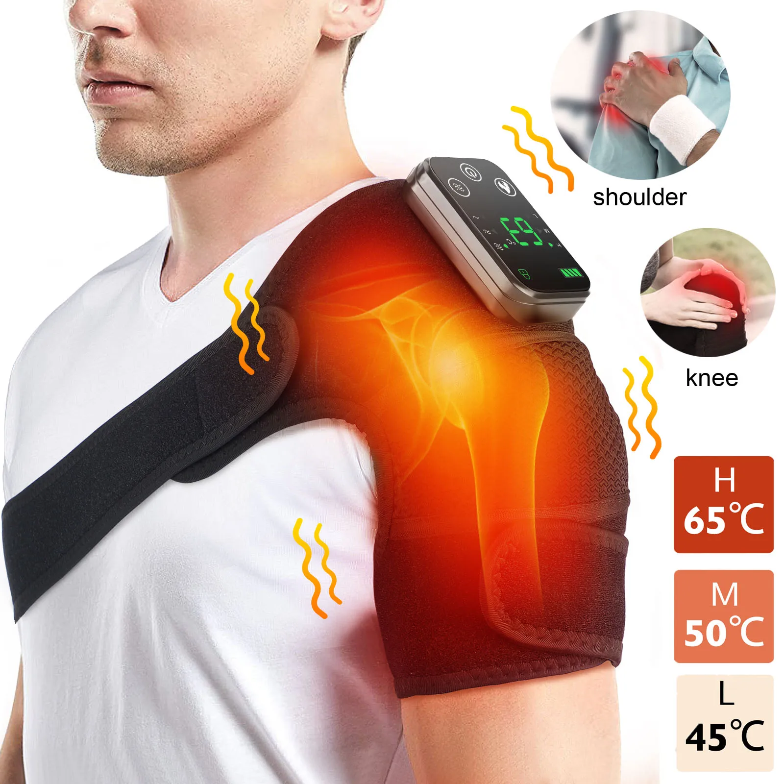 

Knee Protection for Joint Shoulder Elbow Massager Vibrador 3-in-1 Knee Pads Heated Knee Muscle Relaxation Massage Belt Wireless